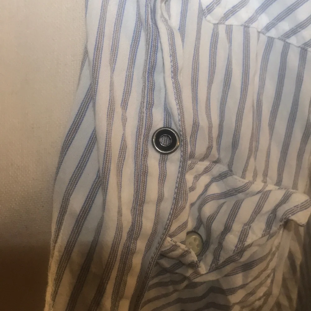 GRAMICCI WHITE GREY STRIPE BUTTON DOWN SHIRT XL - Picture 3 of 5